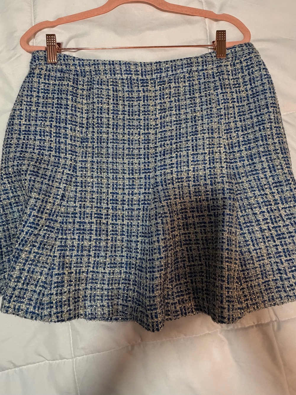 Lilly Pulitzer Blue & Cream Tweed Circle Skirt